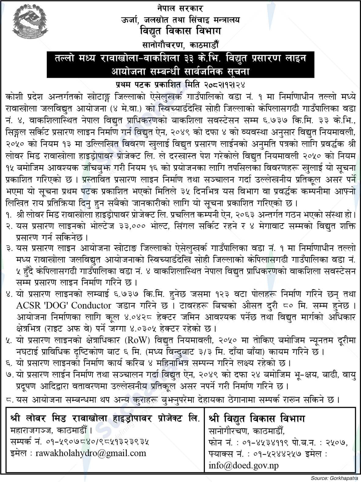 Department of Electricity Development