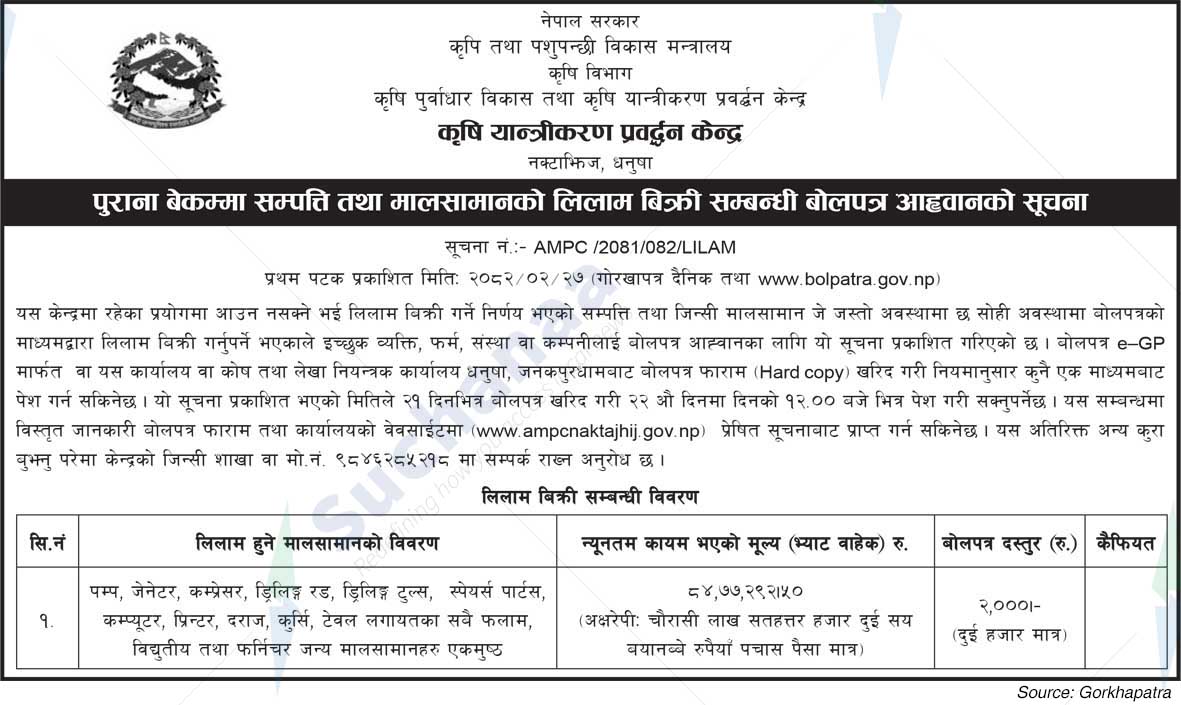 Agricultural Mechanization Promotion Center, Dhanusha