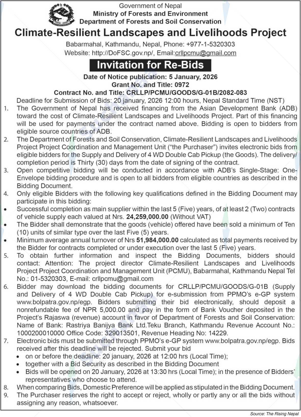 Climate-Resilient Landscapes and Livelihoods Project, Babarmahal, Kathmandu