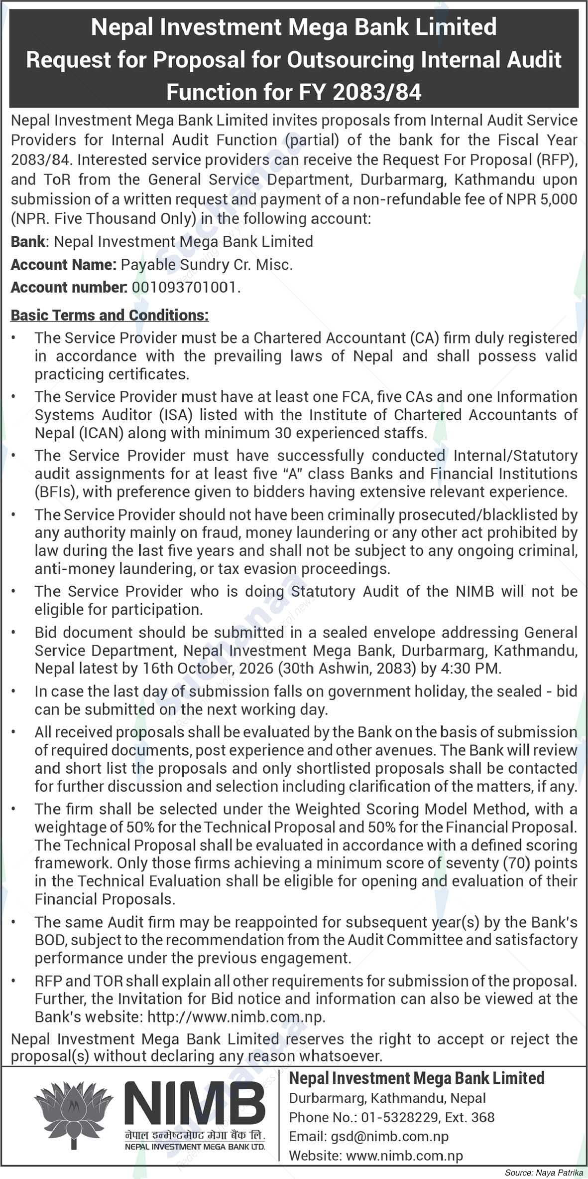 Nepal Investment Mega Bank Ltd. (NIMB)