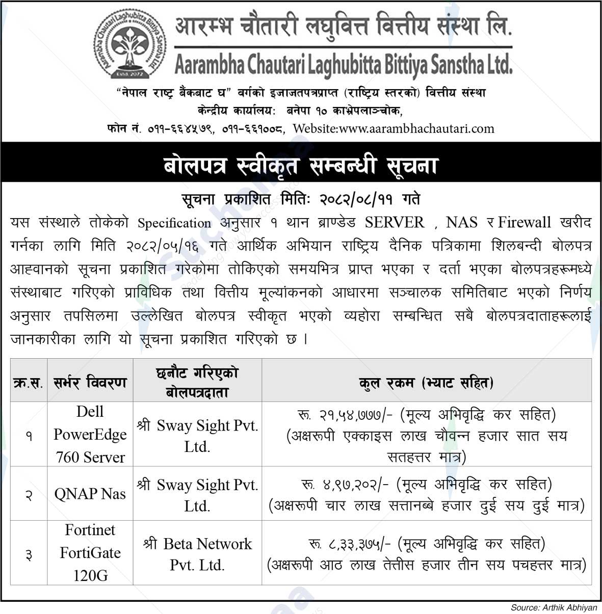 Aarambha Chautari Laghubitta Bittiya Sanstha Ltd.