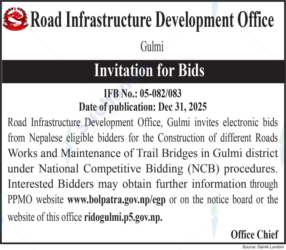 Road Infrastructure Development Office, Gulmi