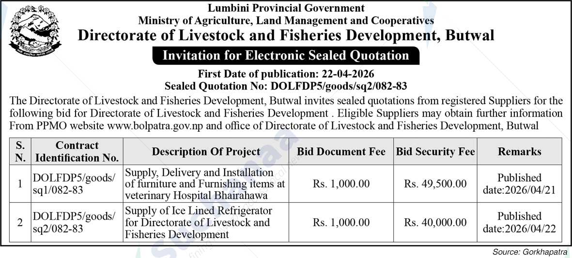 Directorate of Livestock and Fisheries Development, Butwal