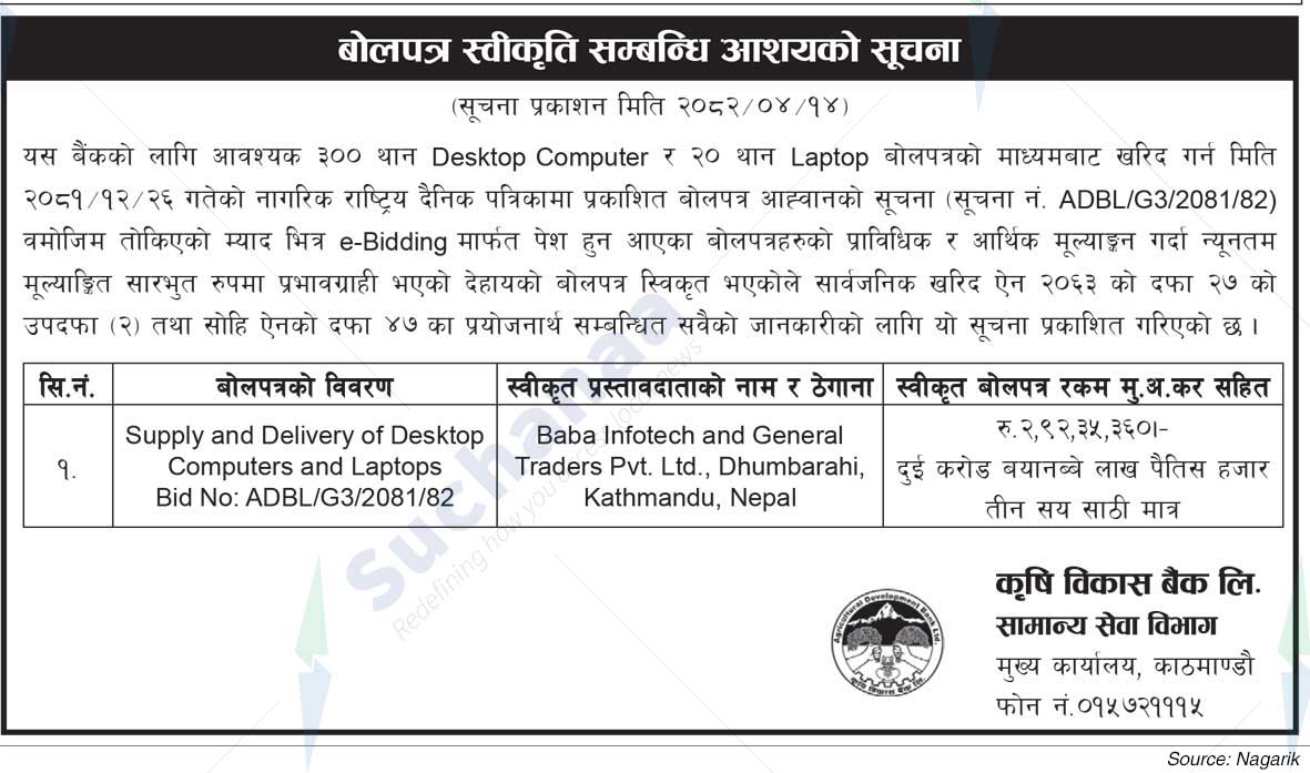 Agricultural Development Bank Limited