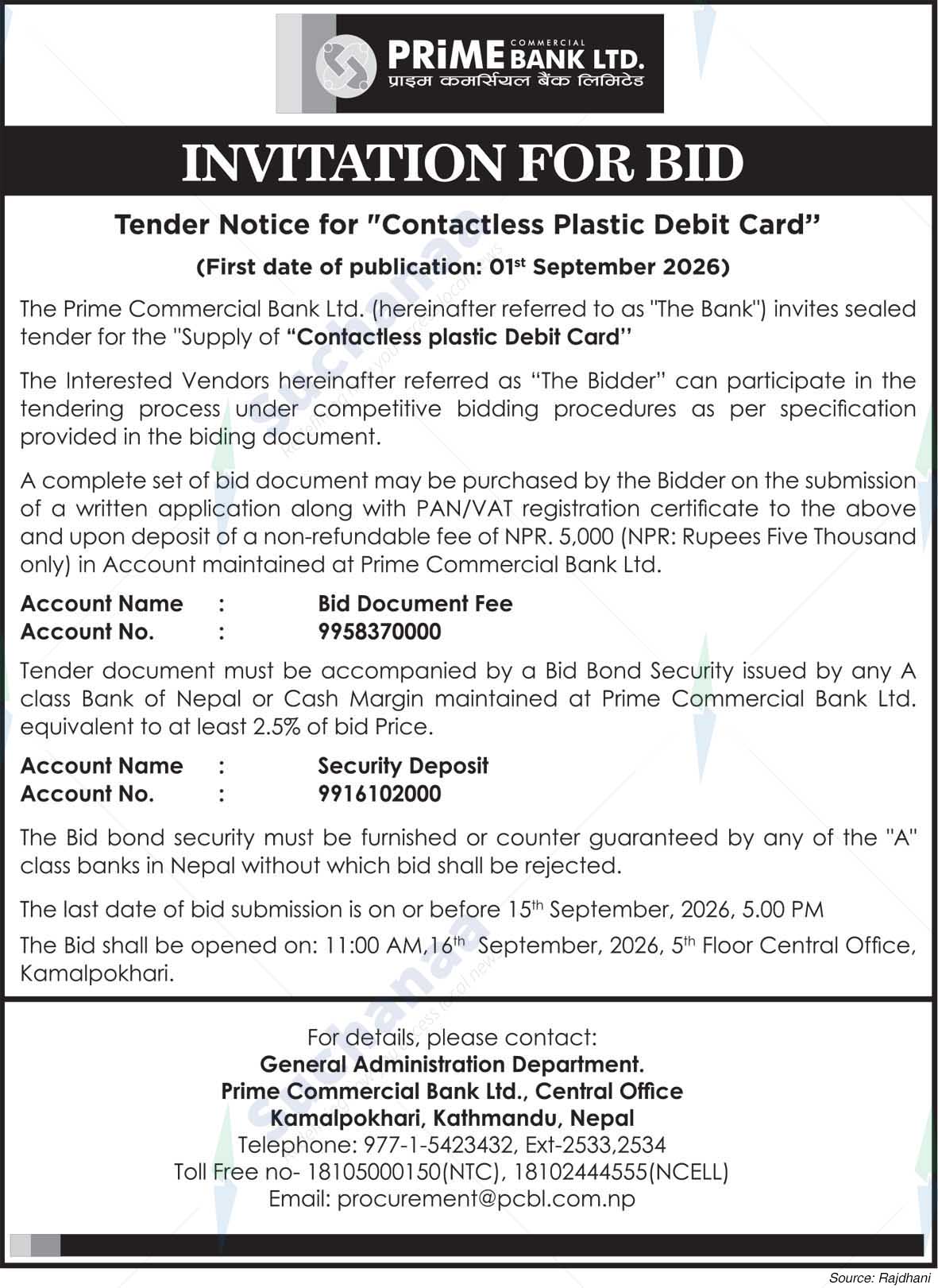 Prime Commercial Bank Limited