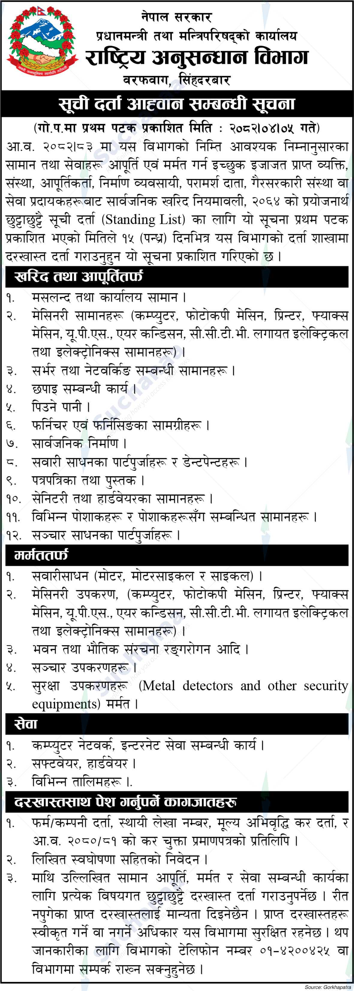 National Investigation Department