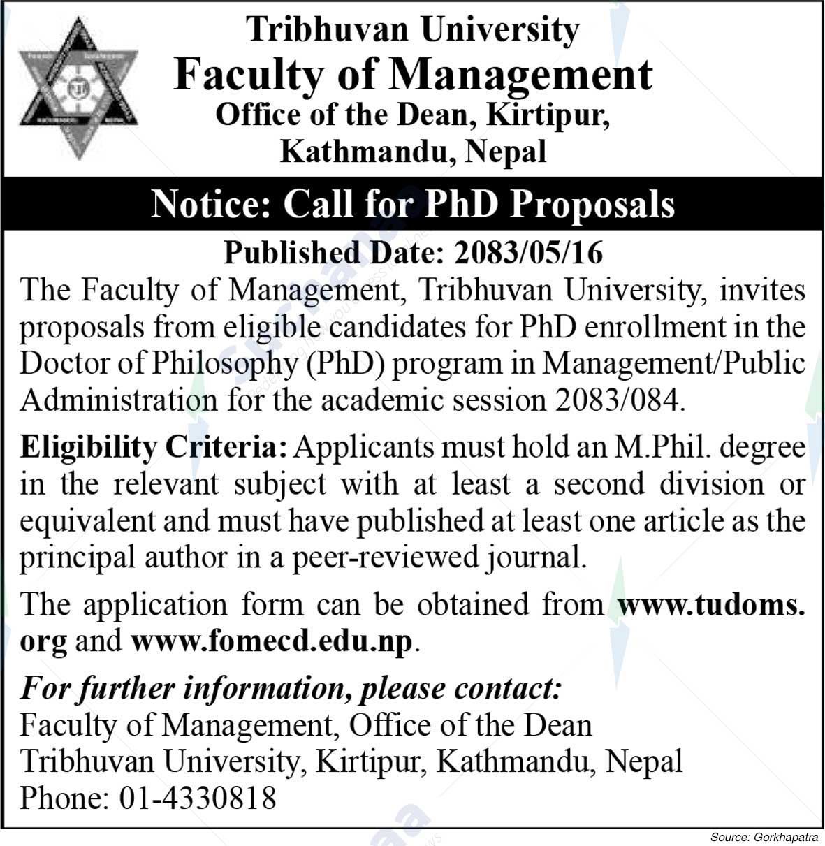 Tribhuvan University, Faculty of Management