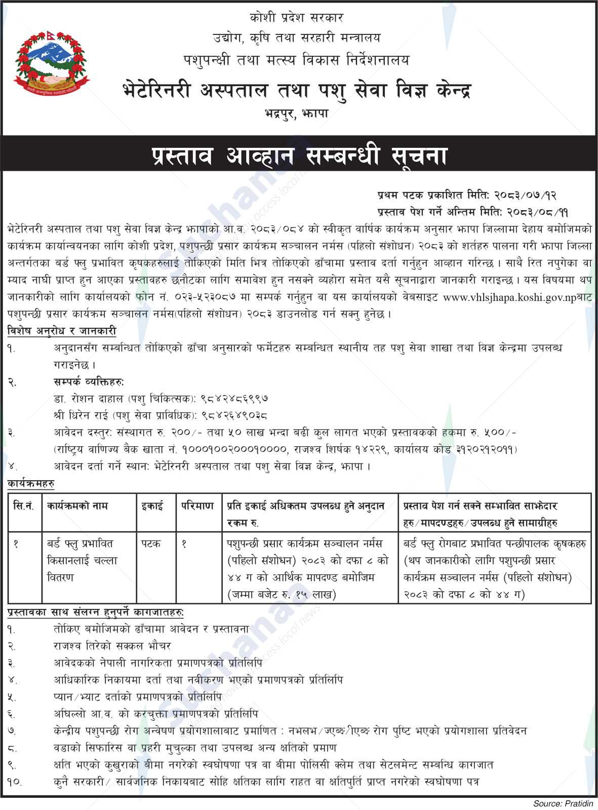 Veterinary Hospital and Livestock Service Expert Center, Jhapa