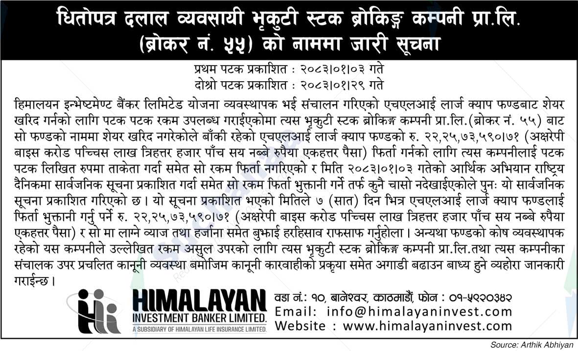 Himalayan Investment Banker Limited