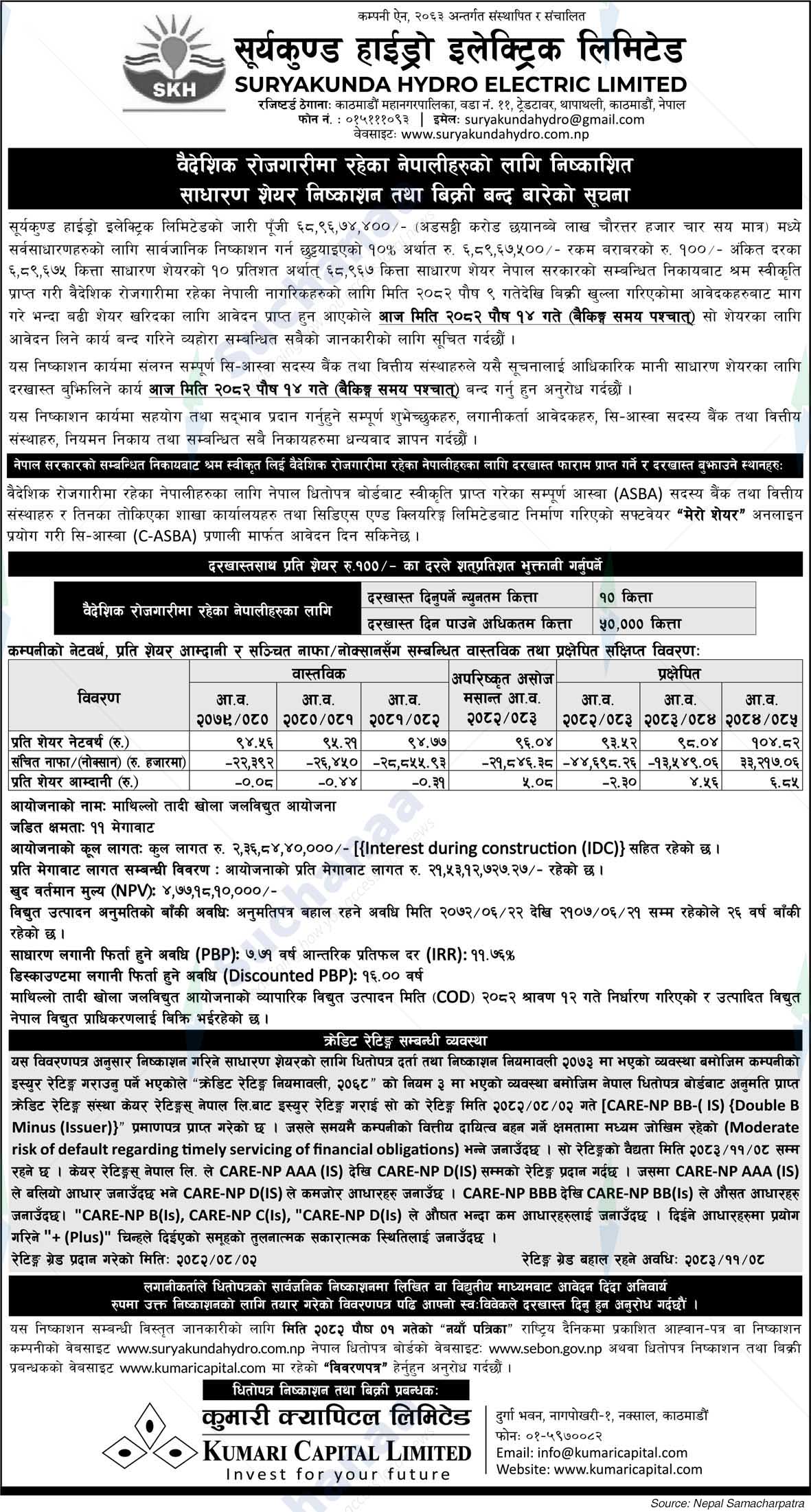 Suryakunda Hydro Electric Limited, Thapathali Kathmandu