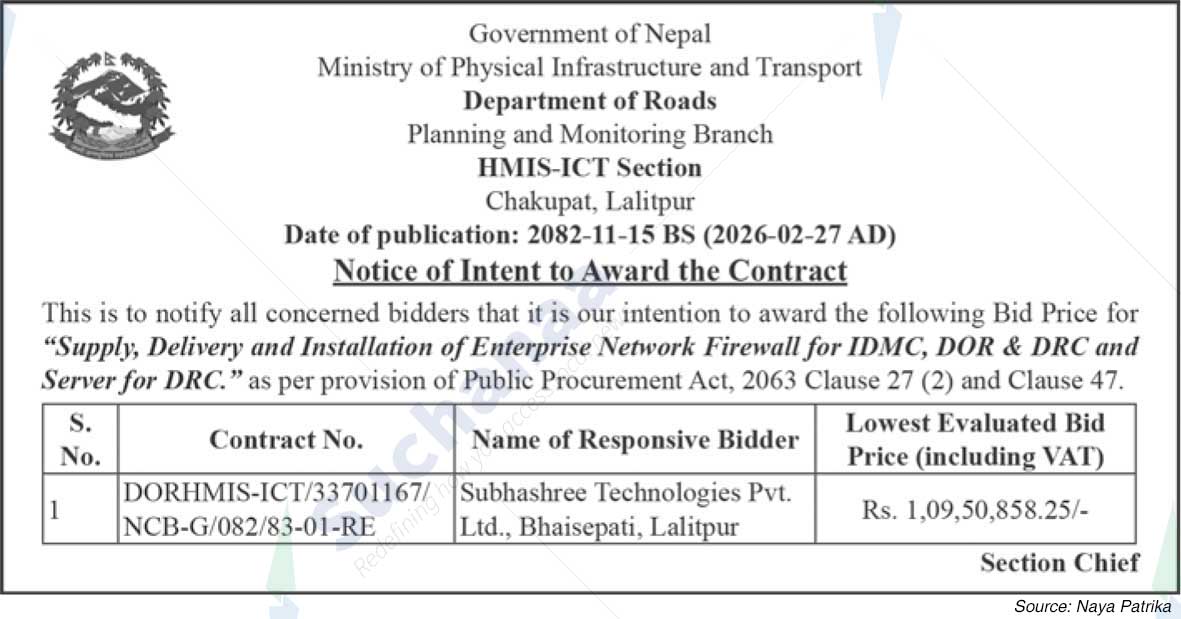 Department of Roads HMIS-ICT Section
