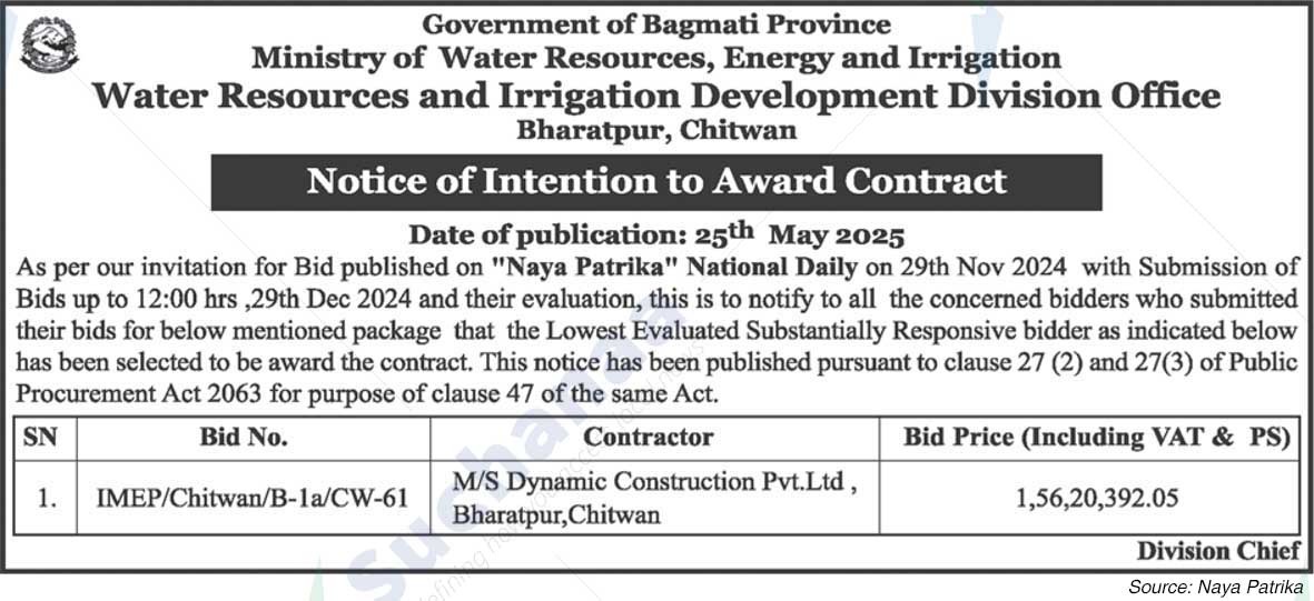 Water Resources and Irrigation Development Division Office Bharatpur, Chitwan