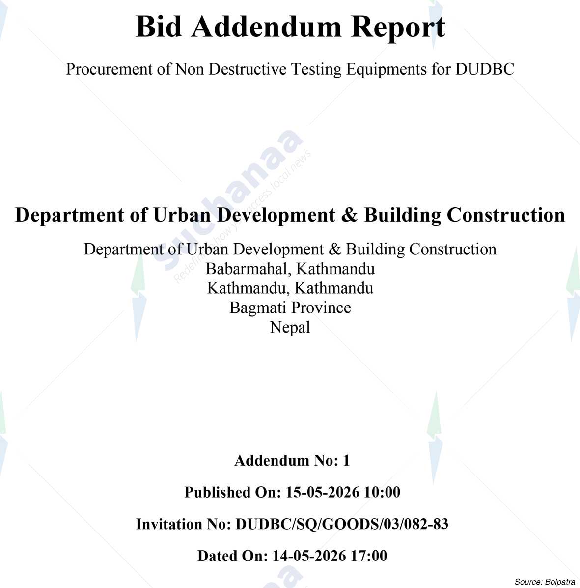 Department of Urban Development & Building Construction