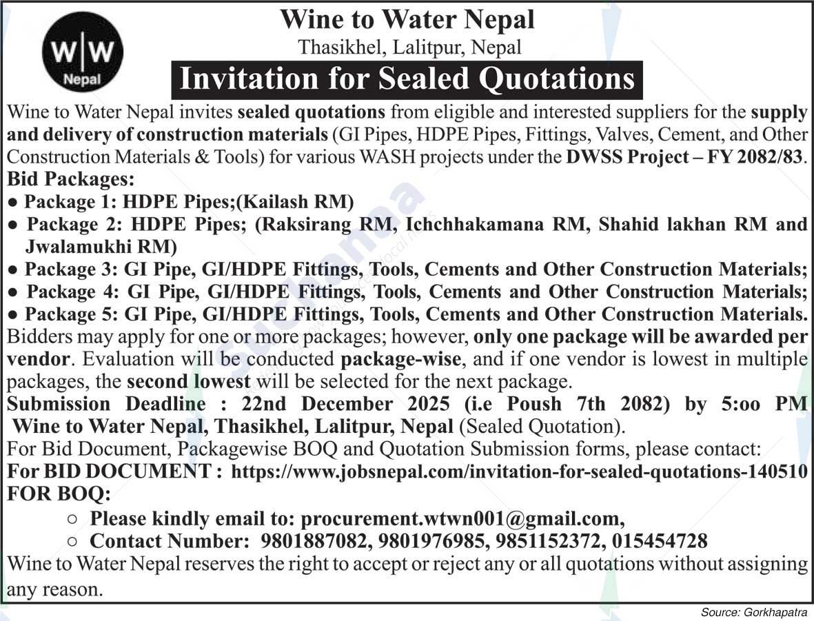Wine to Water Nepal, Lalitpur