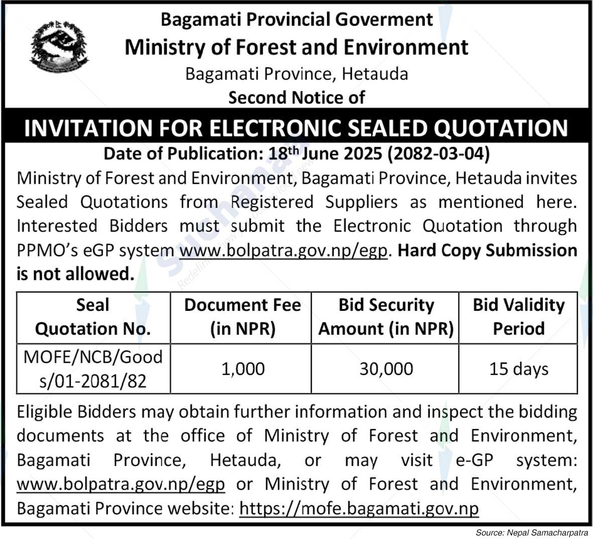 Ministry of Forest and Environment, Bagmati