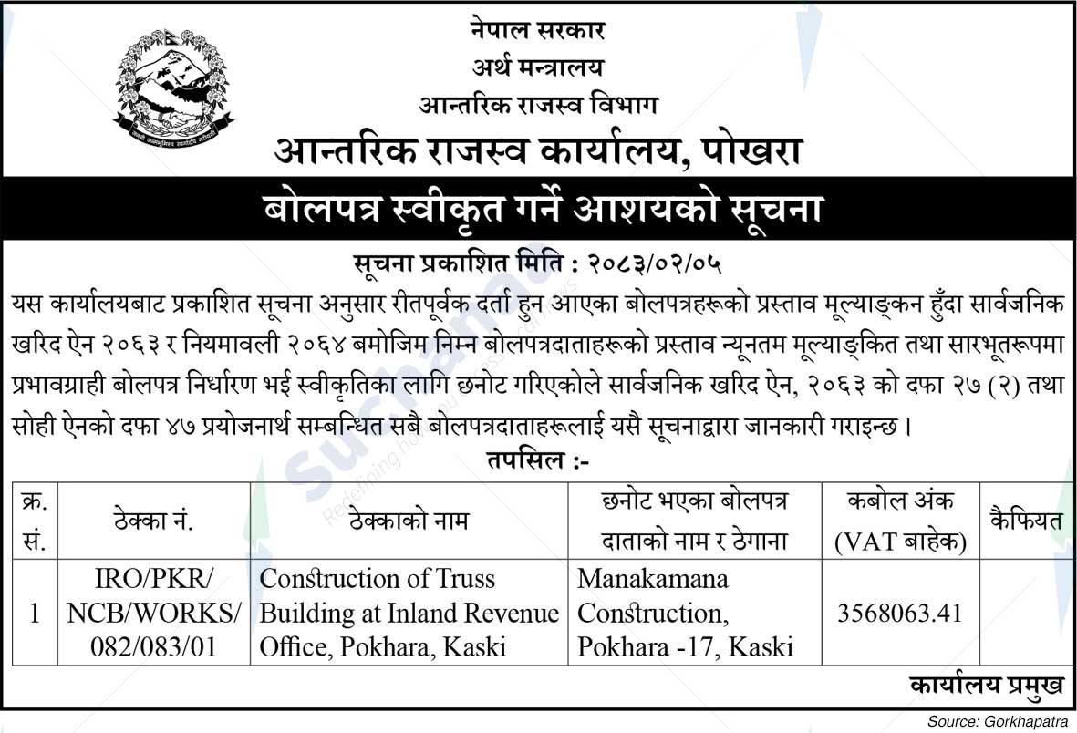 Internal Revenue Office, Pokhara