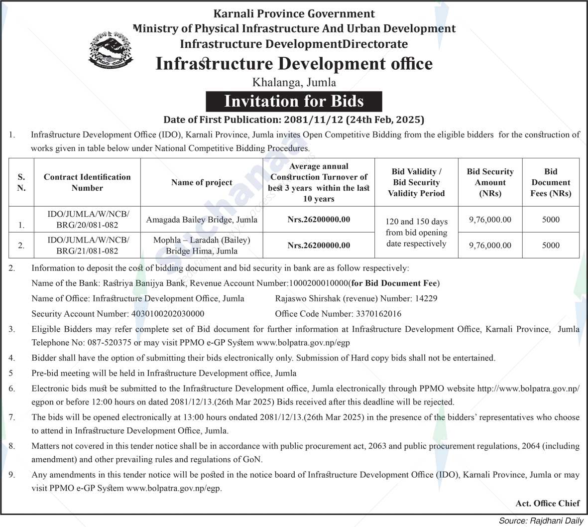 Infrasturcture Development Office