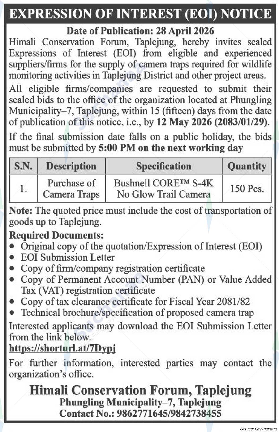 Himali Conservation Forum, Taplejung