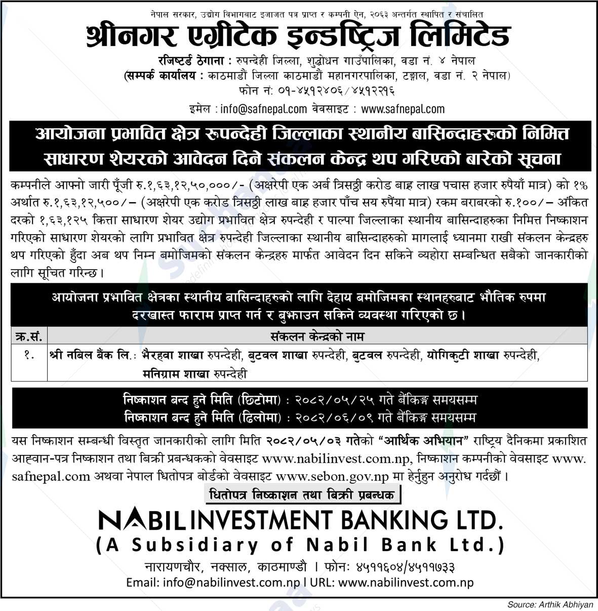 Shreenagar Agritech Industries Ltd. (SAIL)