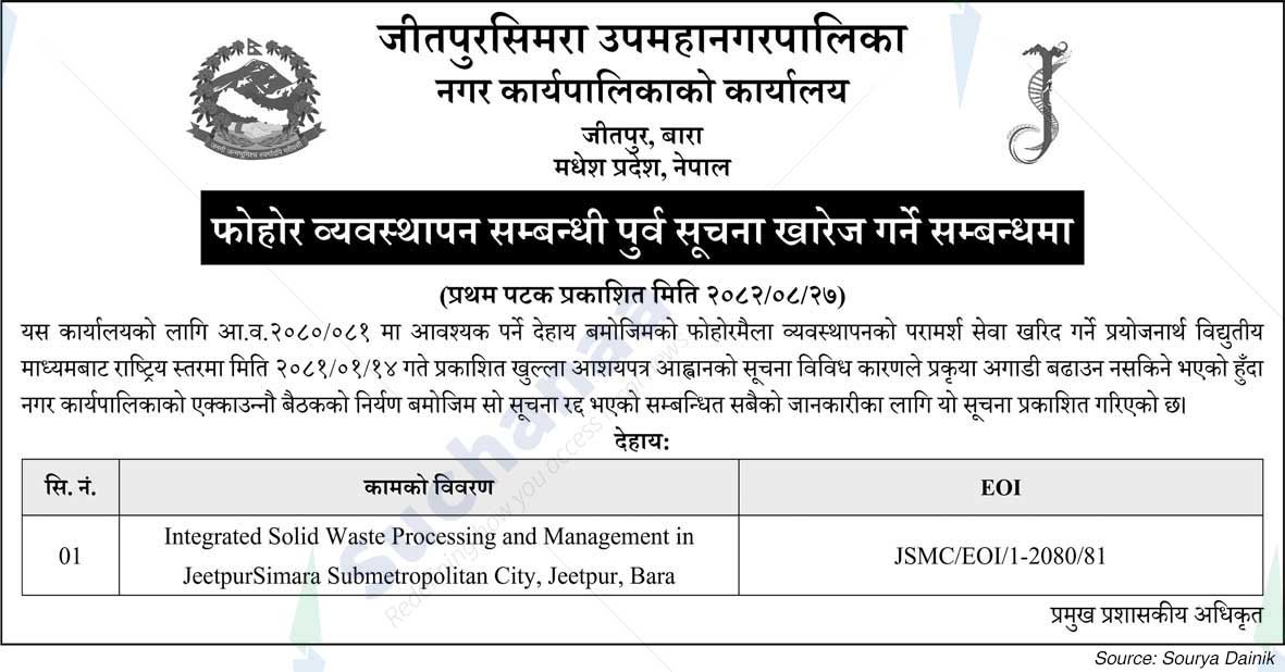 Jeetpursimara Sub-Metropolitian City