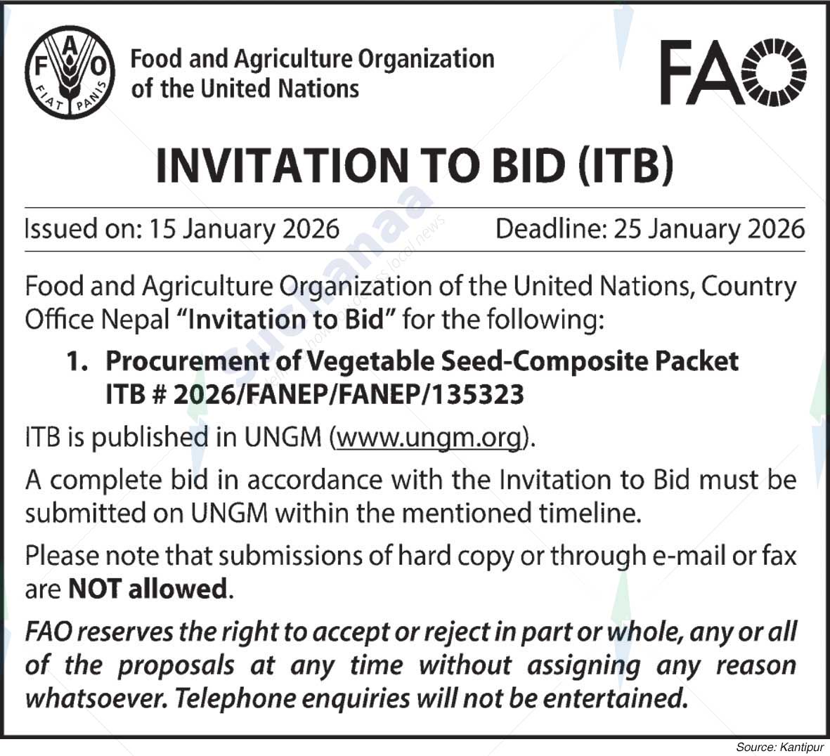 Food and Agriculture Organization of the United Nations (FAO)