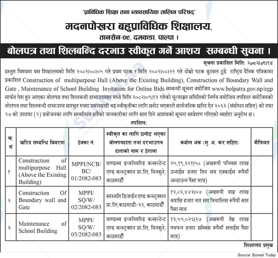 Madanpokhara Polytechnic Institute, Palpa