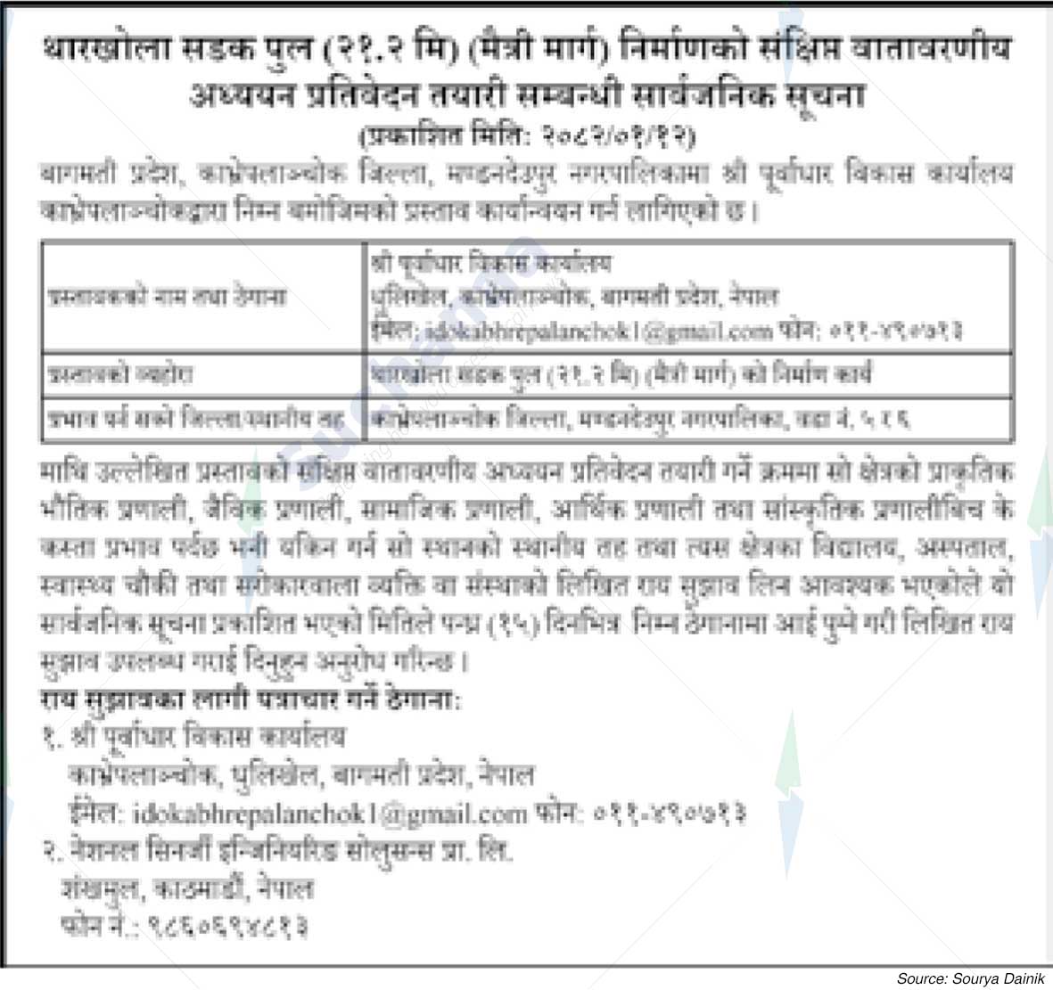Infrastructure Development Office Dhulikhel