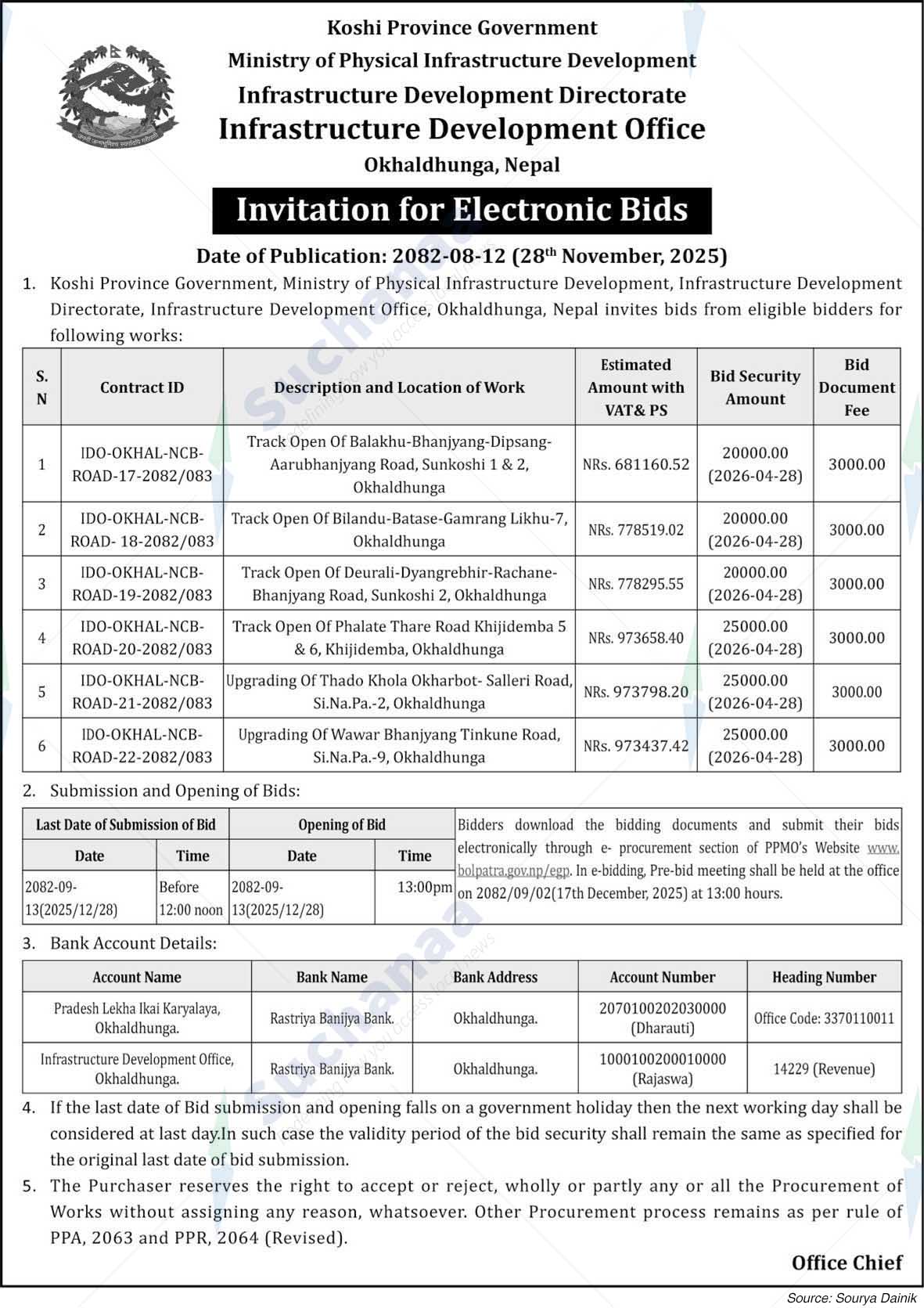 Infrastructure Development Office, Okhaldhunga