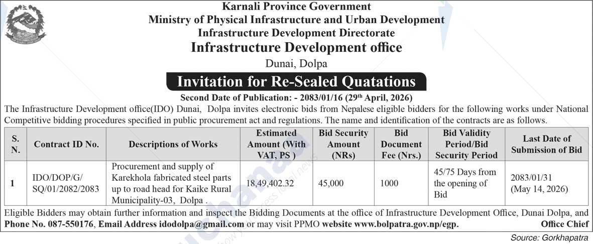 Infrastructure Development office, Dolpa