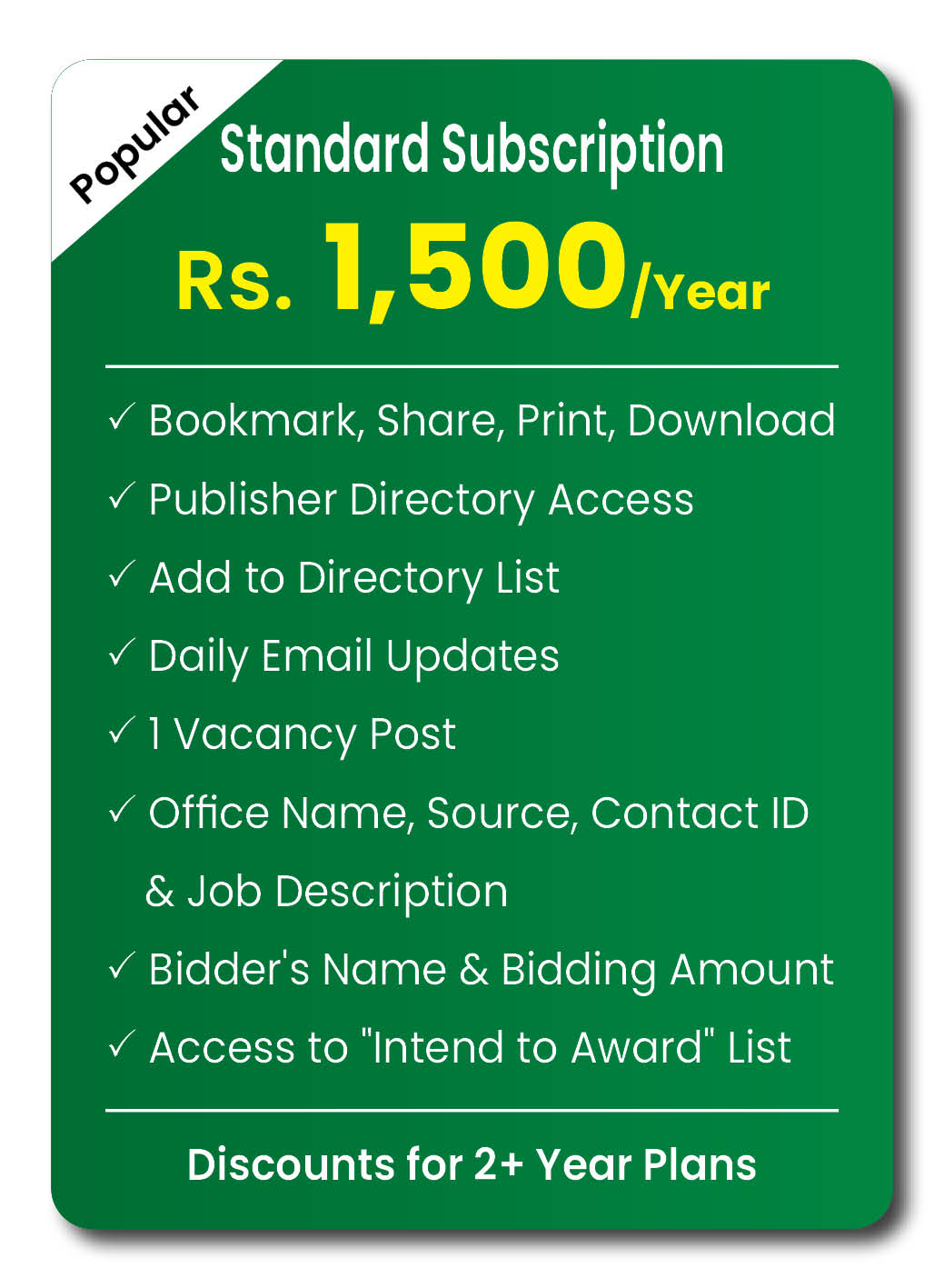 Standard Subscription - Daily Email