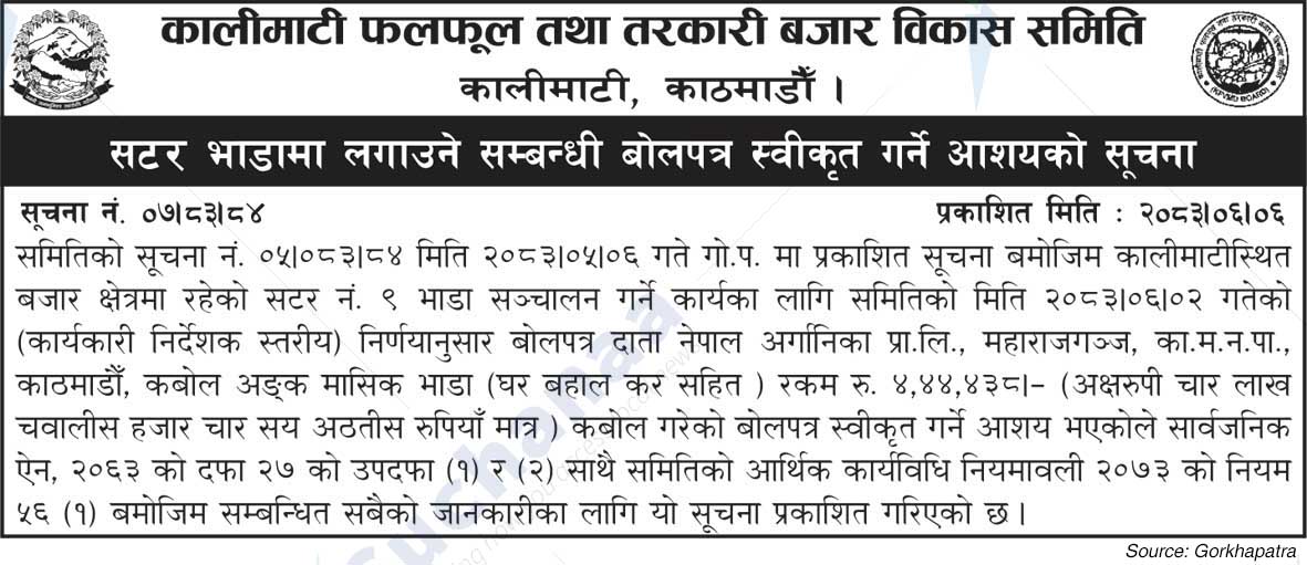 Kalimati Fruits and Vegetable Market Development Board