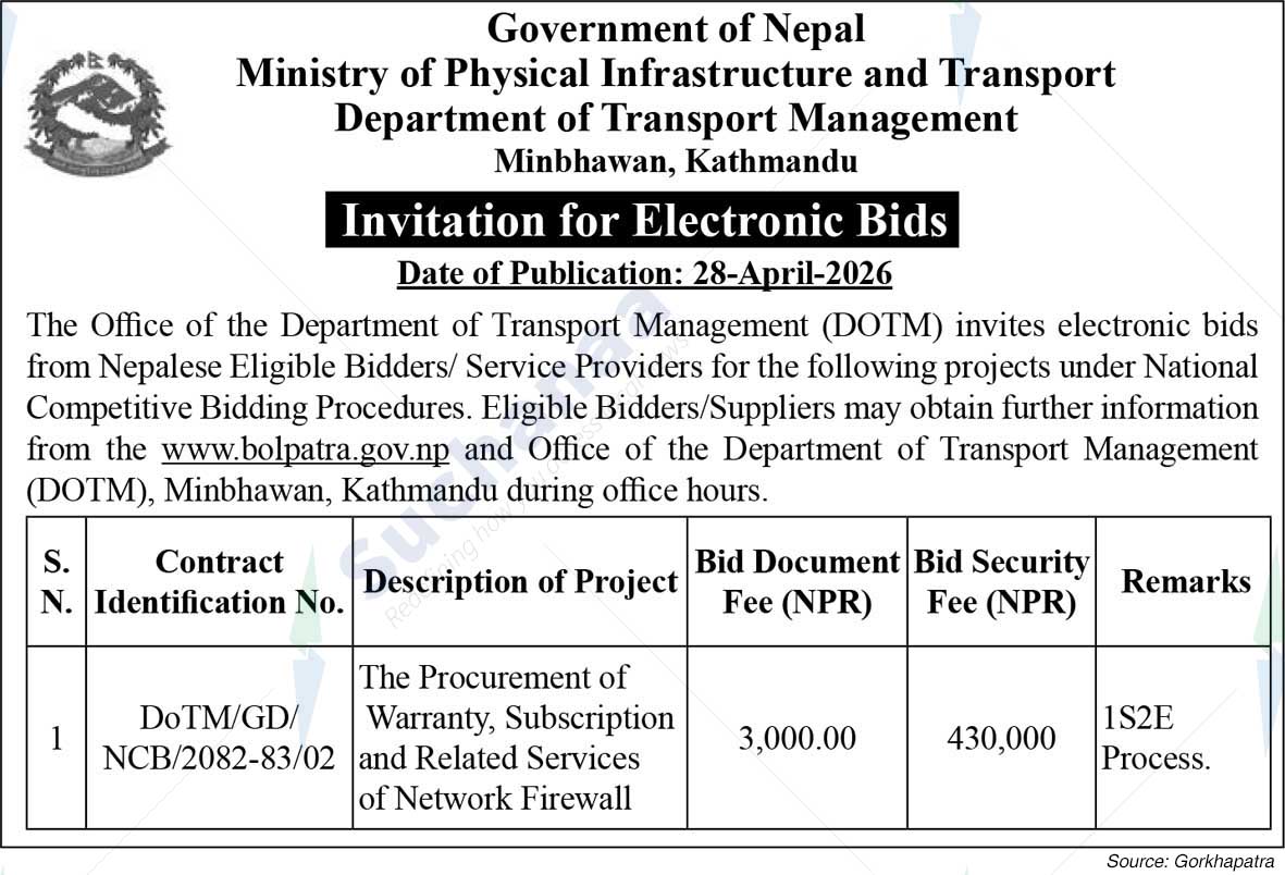 Department of Transport Management, Minbhawan, Kathmandu