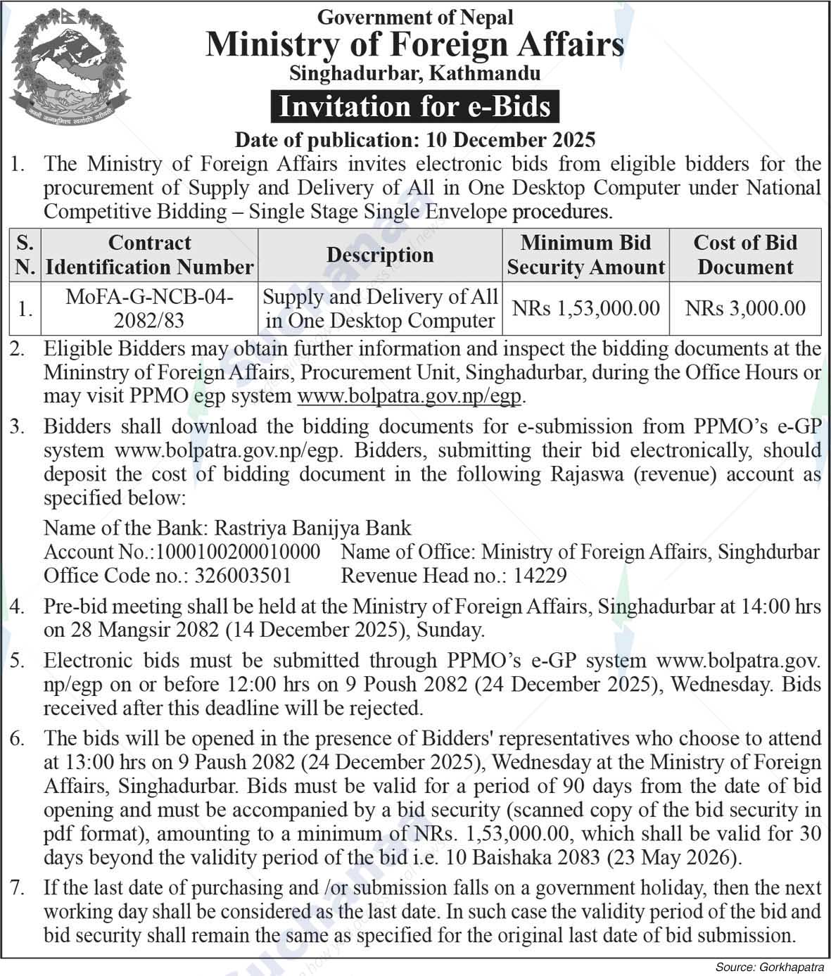 Ministry of Foreign Affairs