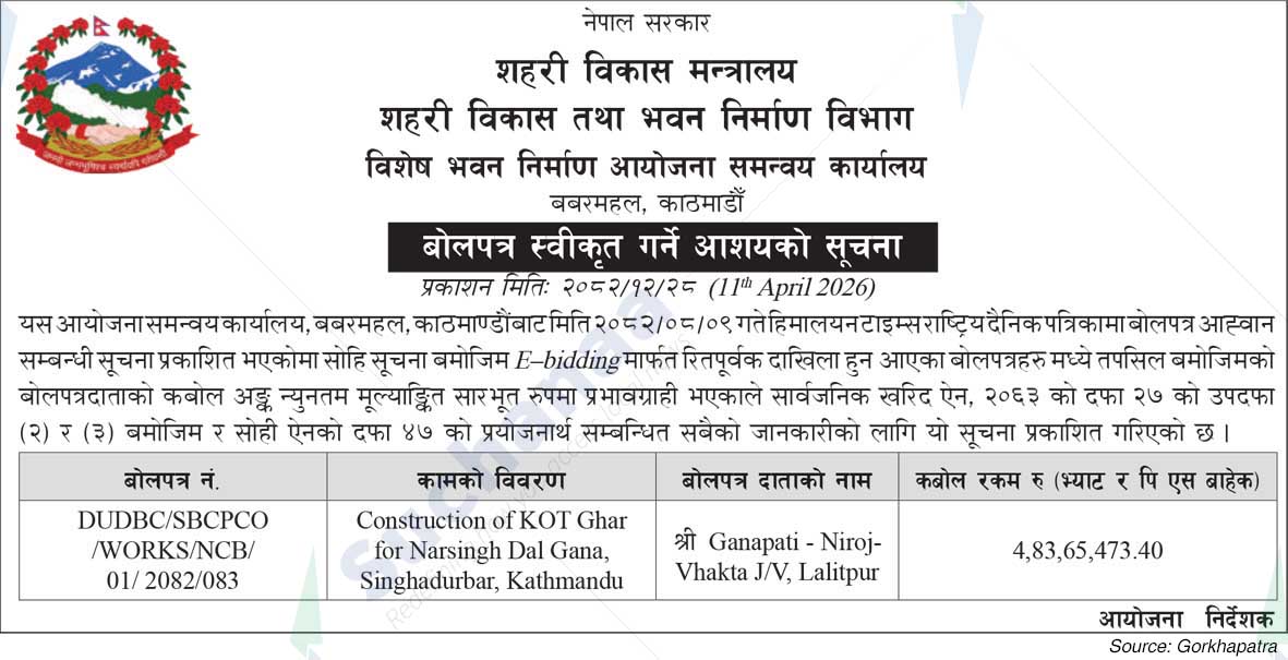 Special Building Construction Project Coordination Office, Babarmahal, Kathmandu