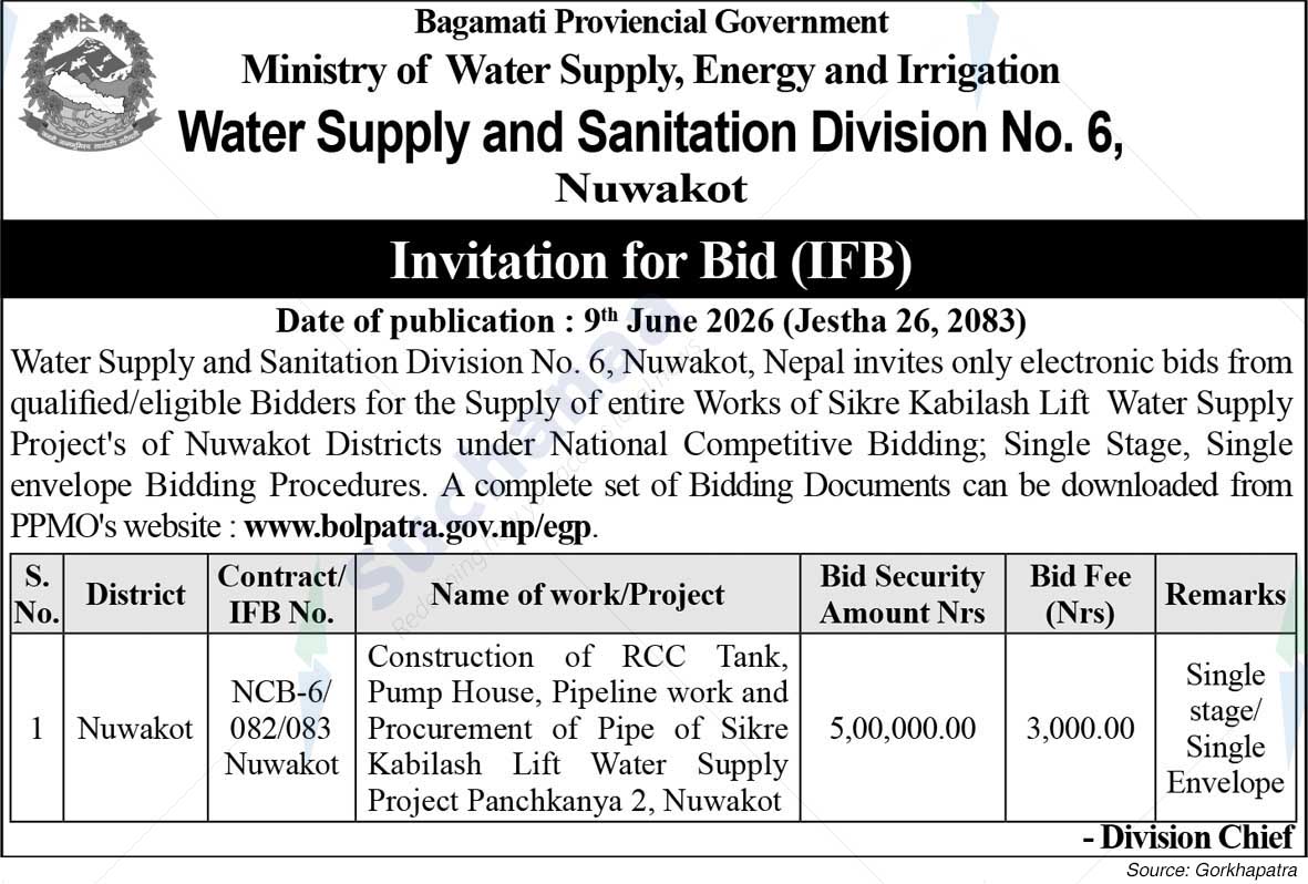 Water Supply and Sanitation Division, Nuwakot