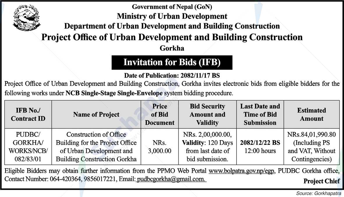Project Office of Urban Development and Building Construction, Gorkha