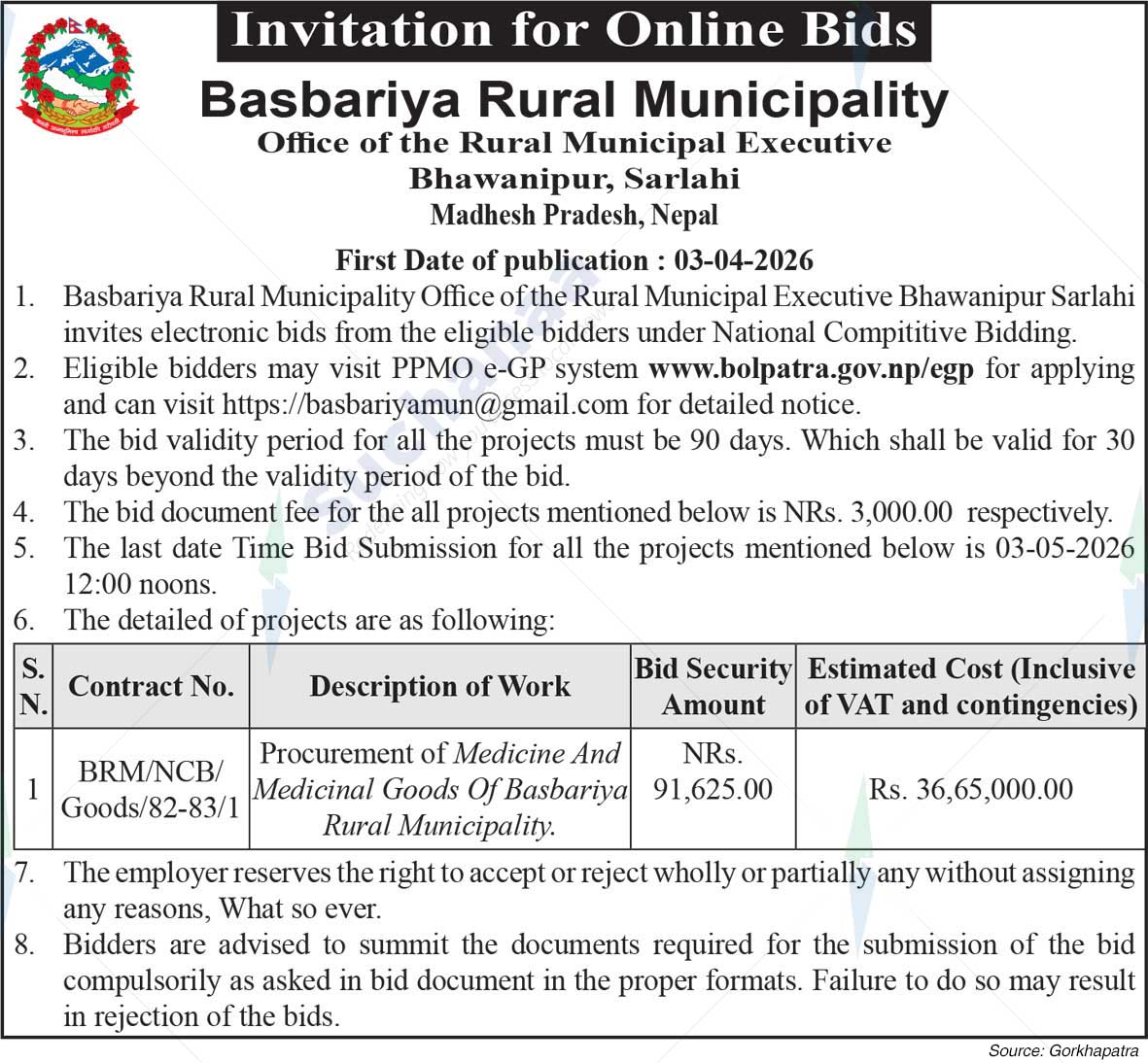 Basbariya Rural Municipality