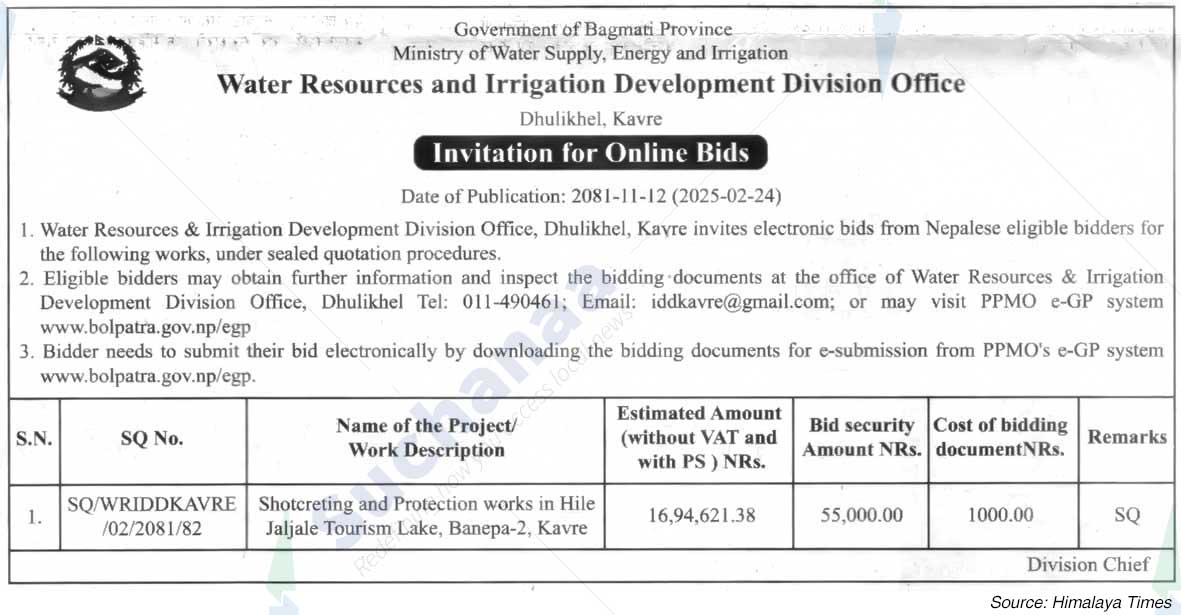 Ministry of Water Supply, Energy and Irrigation