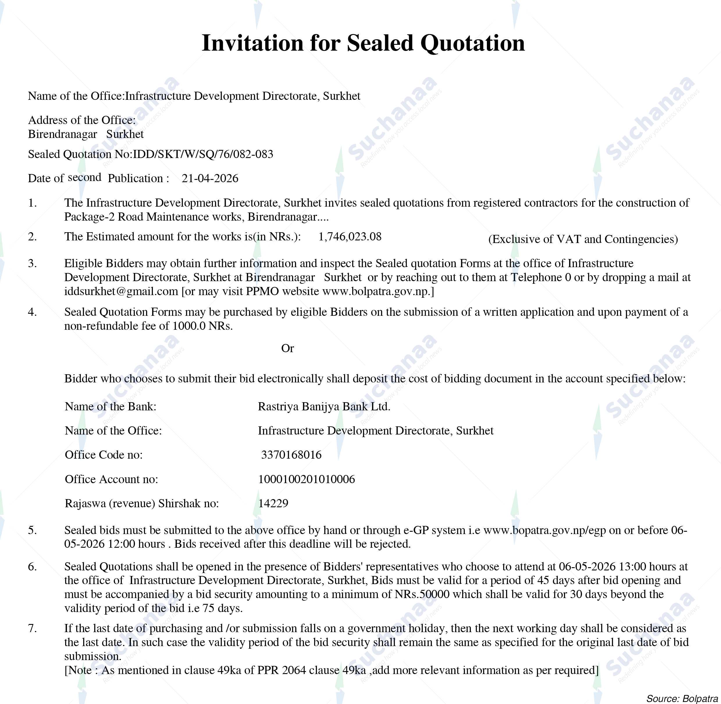 Infrastructure Development Directorate, Surkhet