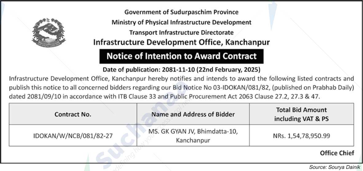 Infrastructure Development Office, Kanchanpur