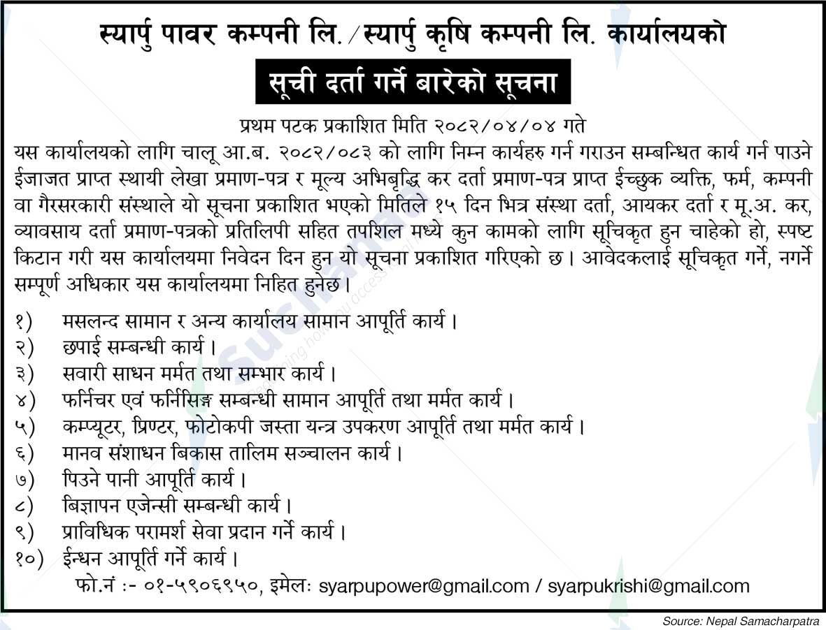 Syarpu Power Company Ltd.