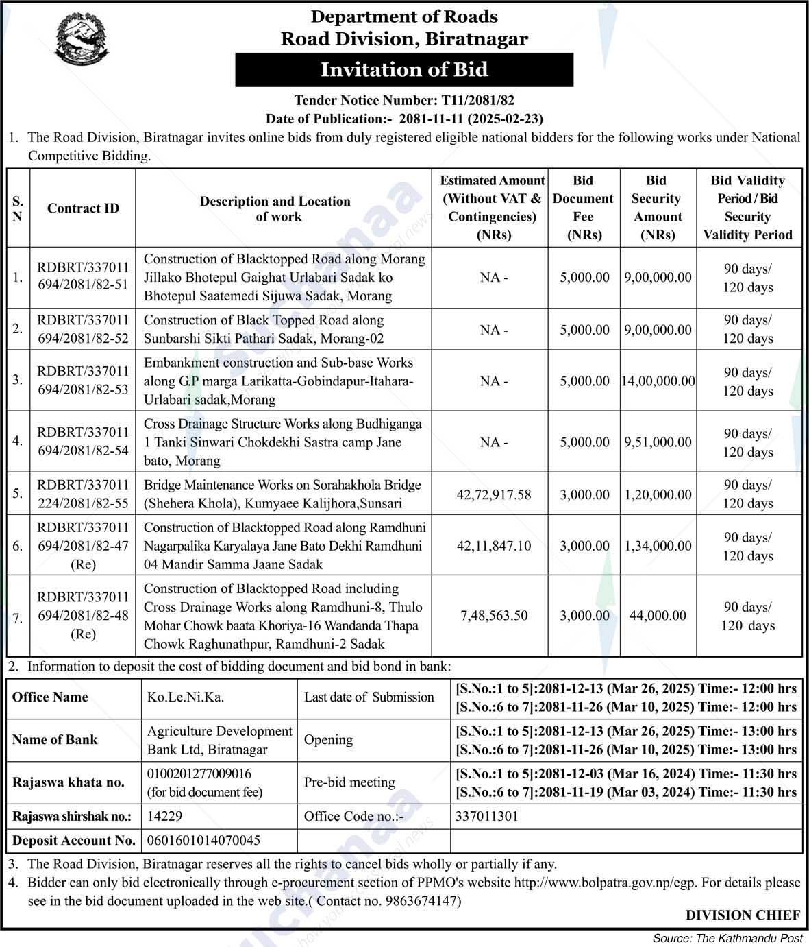 Road Division, Biratnagar