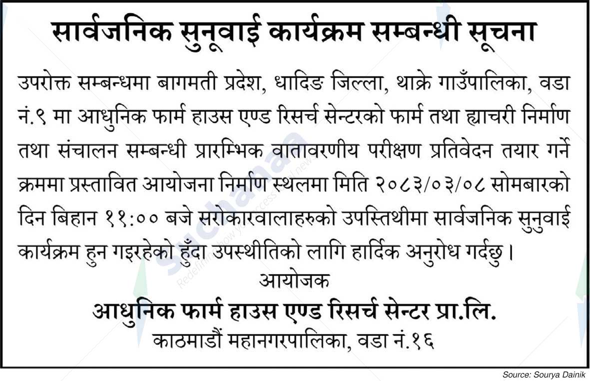 Modern Farm House and Research Center Pvt. Ltd., Kathmandu