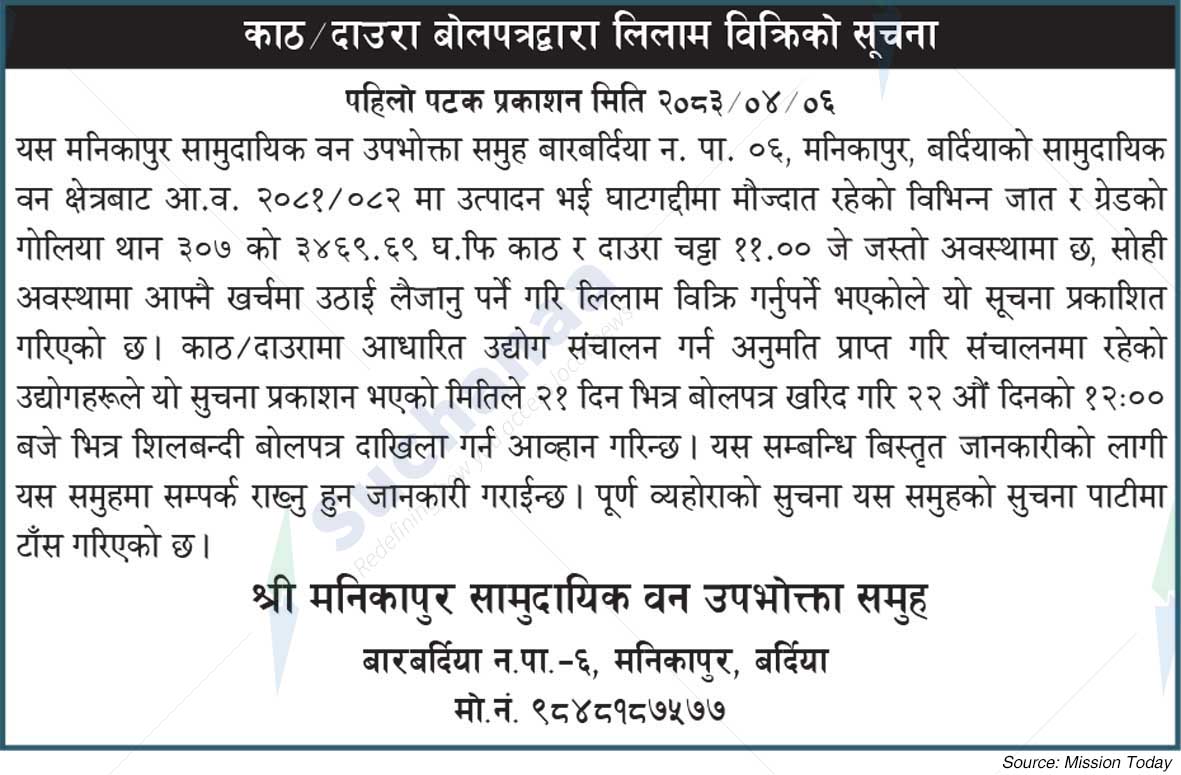 Shree Manikapur Saa.Wa.Wo.Sa.