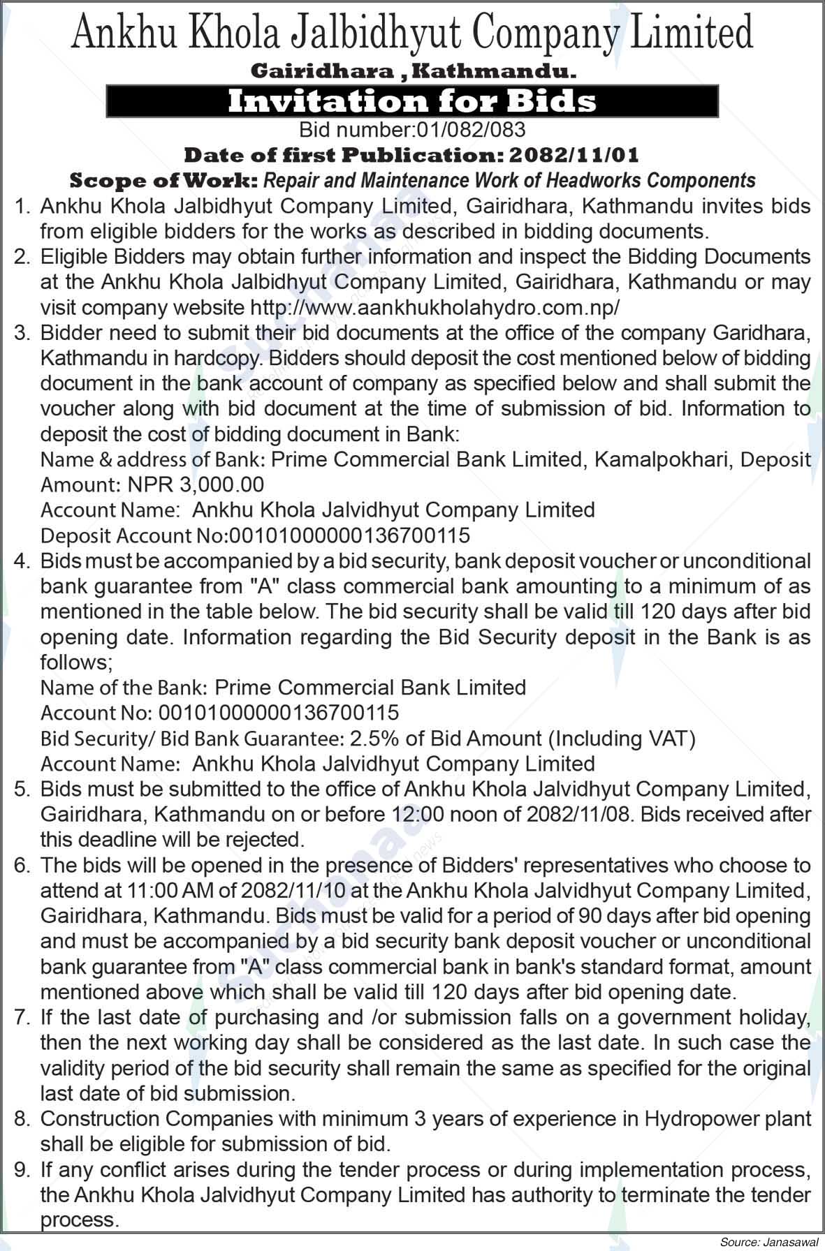 Ankhu Khola Jalvidhyut Company Ltd.