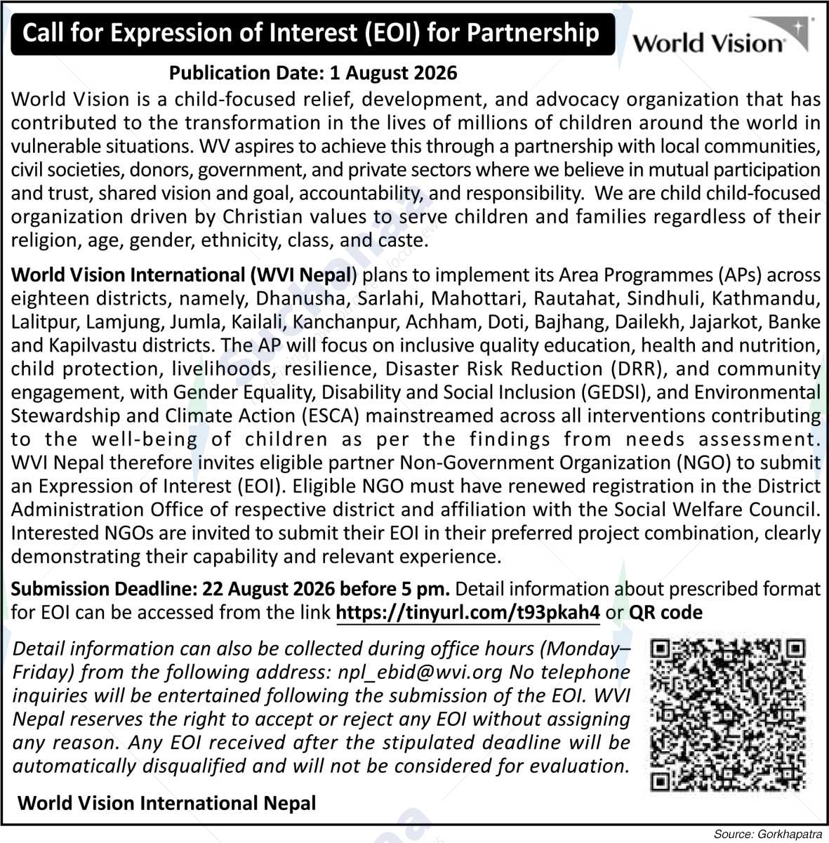 World Vision International Nepal (WVI Nepal)