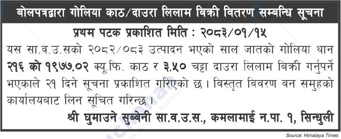 Shree Ghumwane Subbeni Saa.Wa.Wo.Sa.