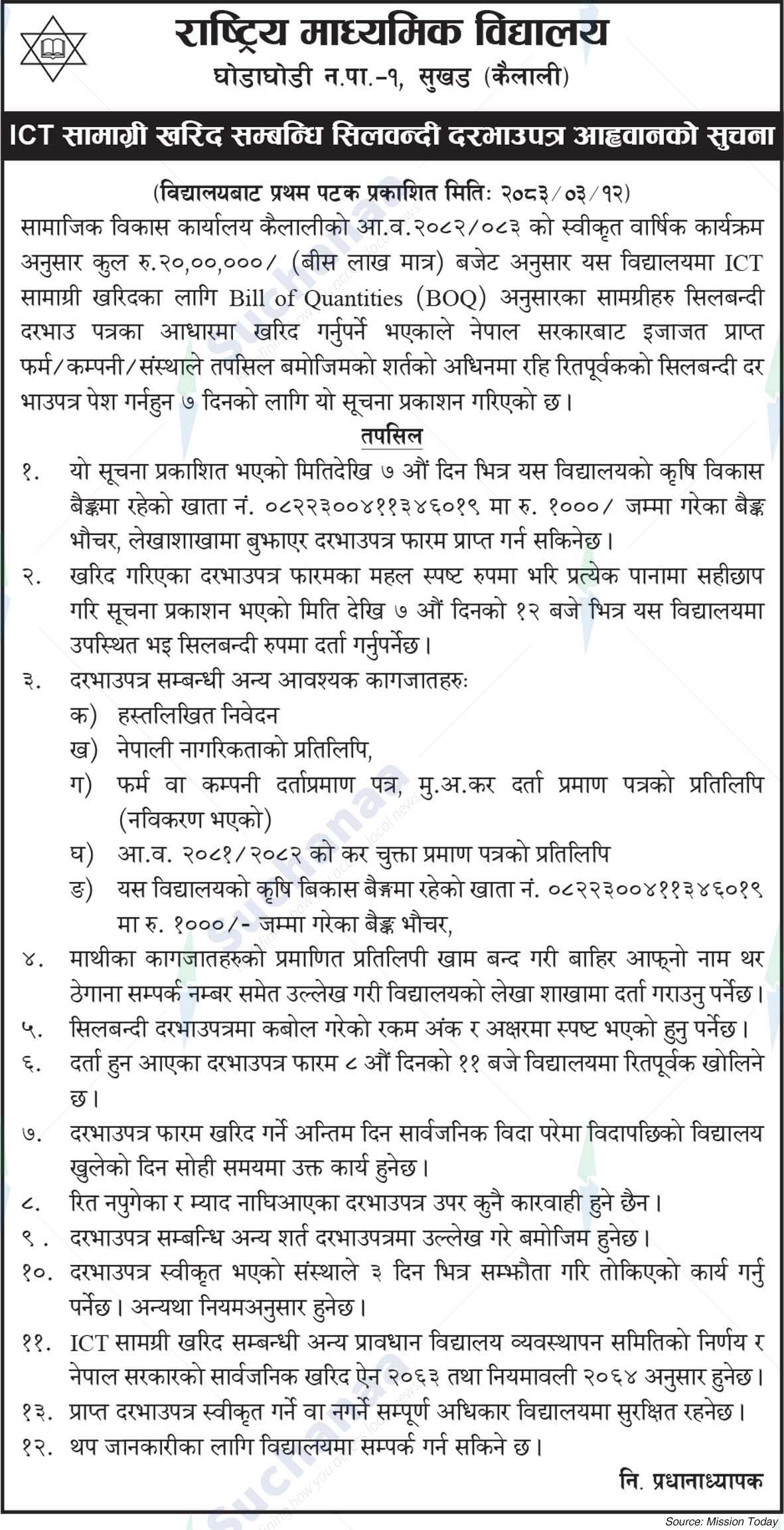 Rastriya Secondary School, Sukhad, Kailali