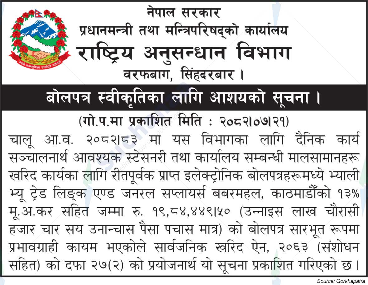 National Investigation Department