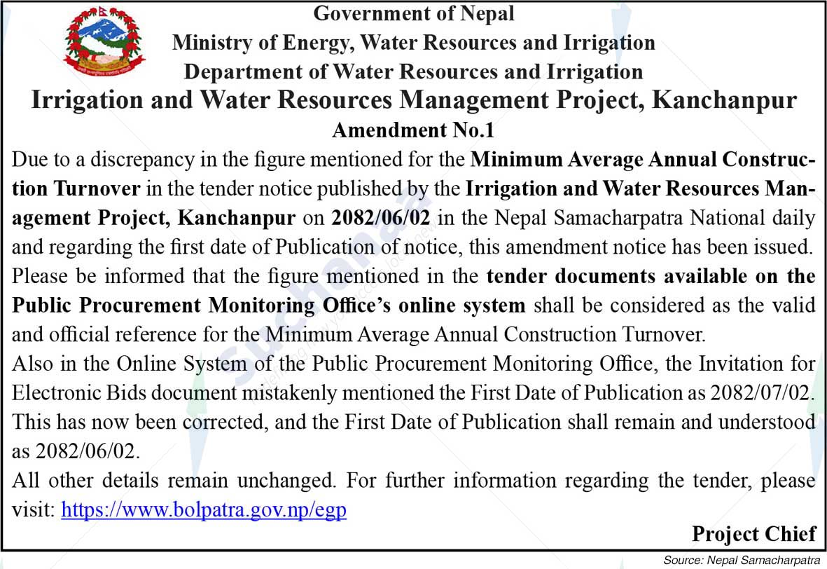 Irrigation and Water Resources Management Project, Kanchanpur